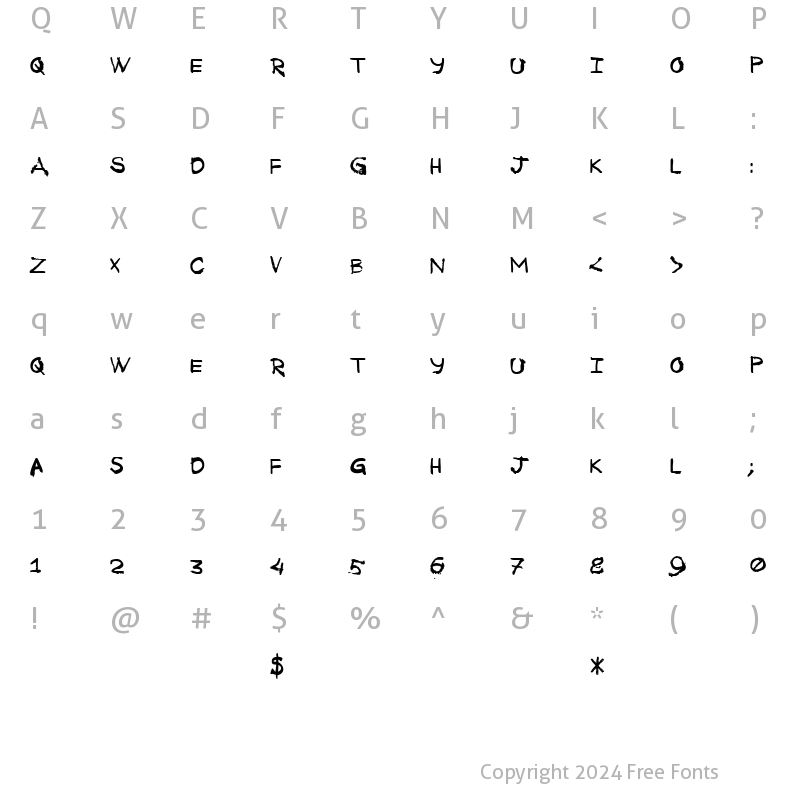 Character Map of Tkachenko Sketch 4F Bold