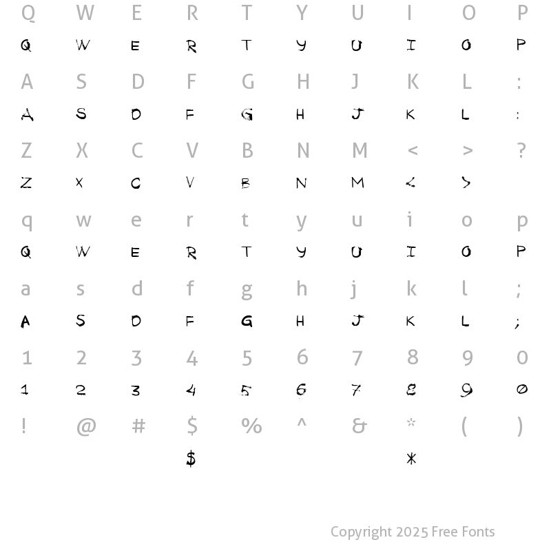 Character Map of Tkachenko Sketch 4F Regular