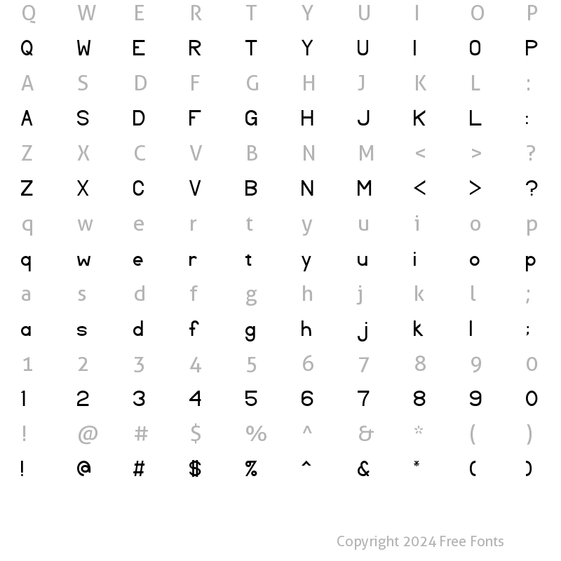 Character Map of TL Sans Serif Regular
