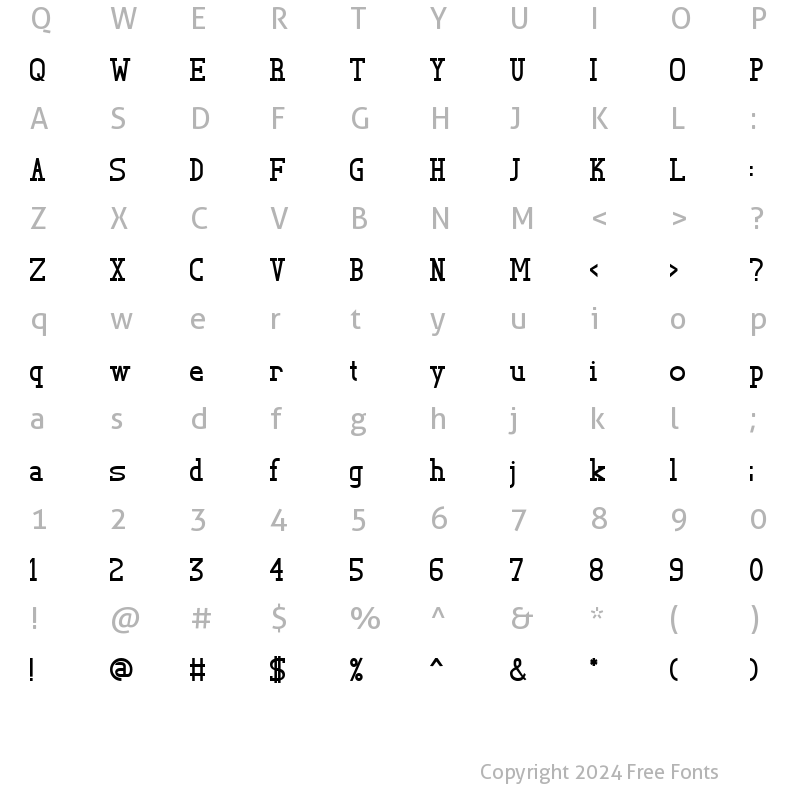Character Map of TL Serif Bold