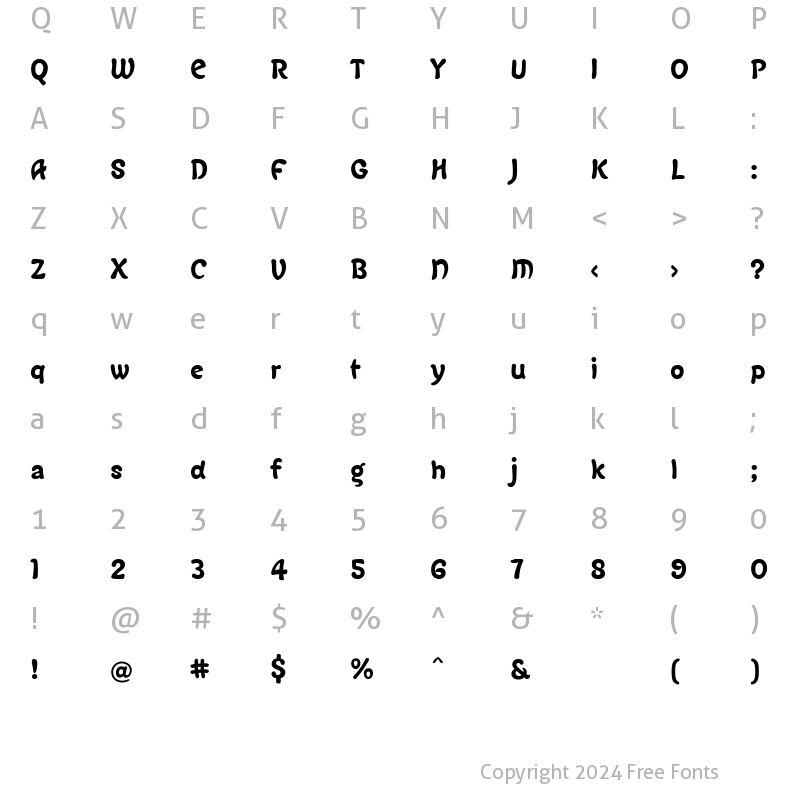 Character Map of TLLeChatNoir Medium