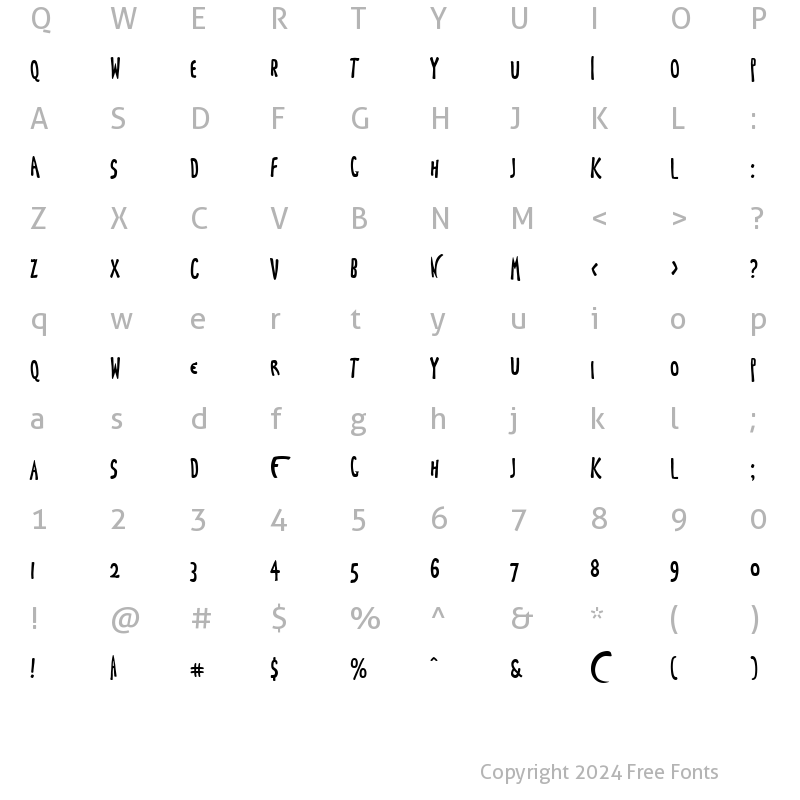 Character Map of TLPierreBonnard Regular