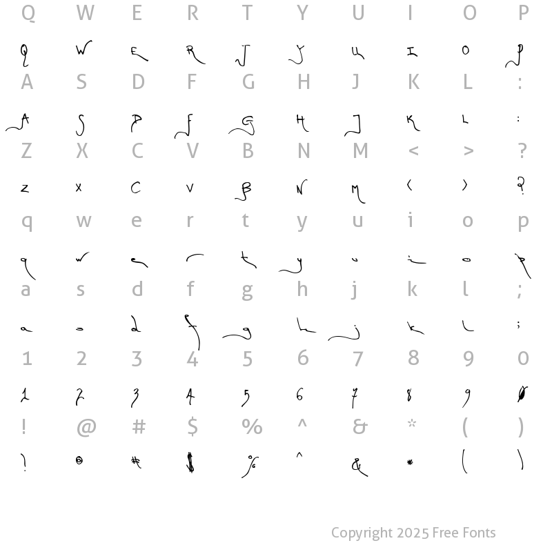 Character Map of TM First Fleet Bold