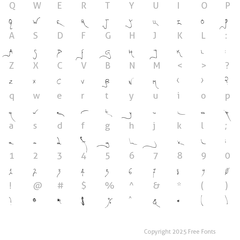 Character Map of TM First Fleet Normal