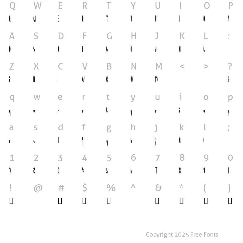 Character Map of TM Paramount Normal