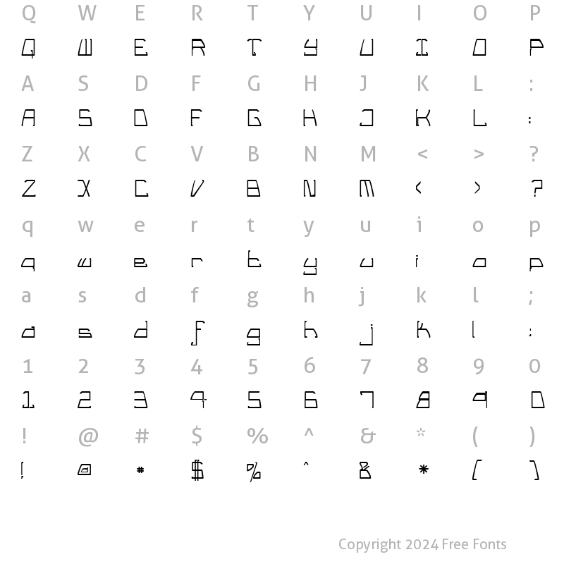 Character Map of TM Tail Lights Normal