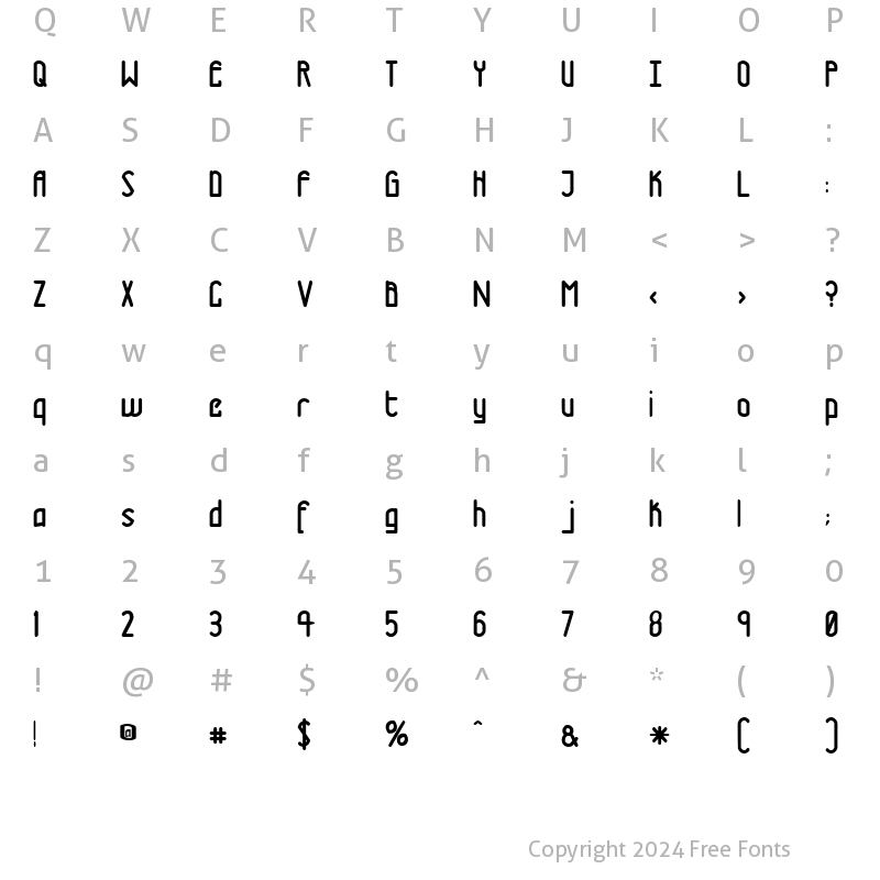 Character Map of TM Tramway Normal