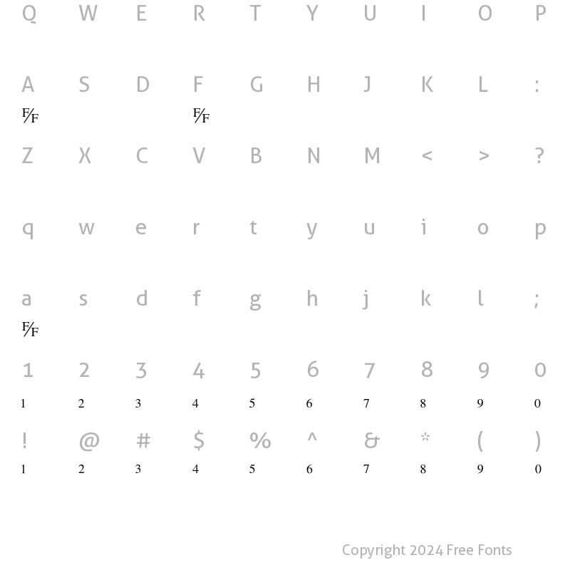 Character Map of TmsFB Regular