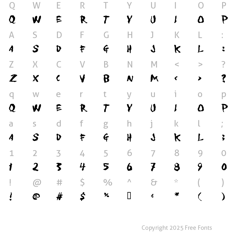 Character Map of To forgive Regular