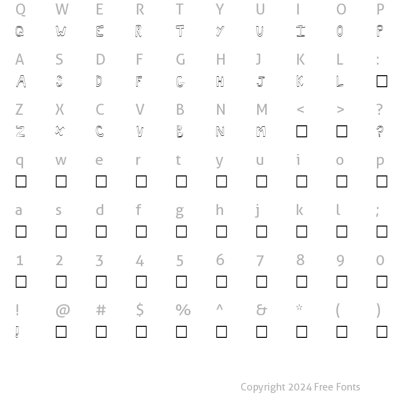 Character Map of Toast Normal