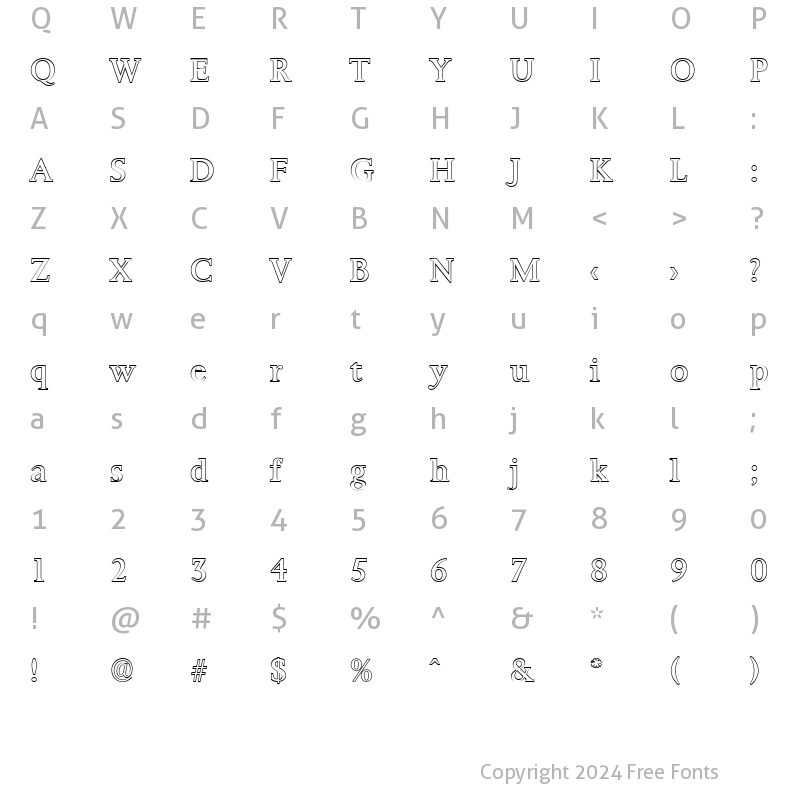 Character Map of TobyBeckerOutline Regular