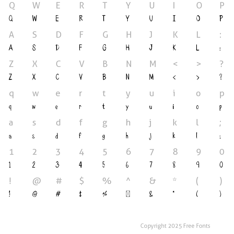 Character Map of Today Is Happy Day Regular