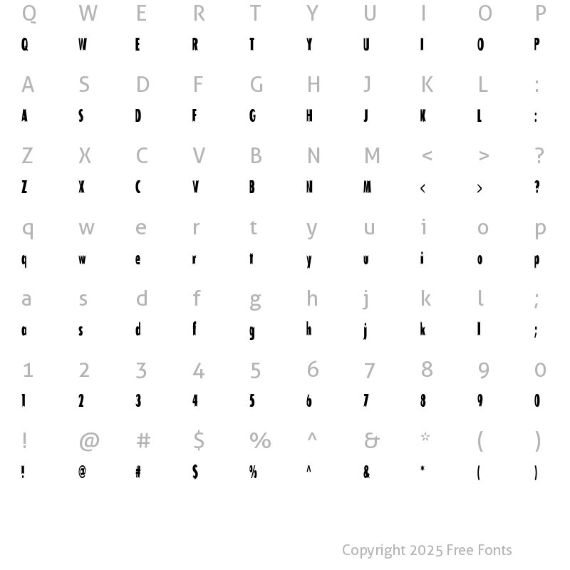 Character Map of Tofu Regular