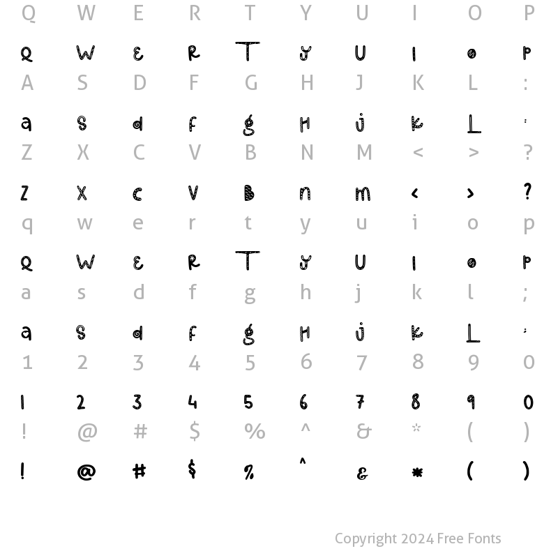 Character Map of Together Of Love Regular