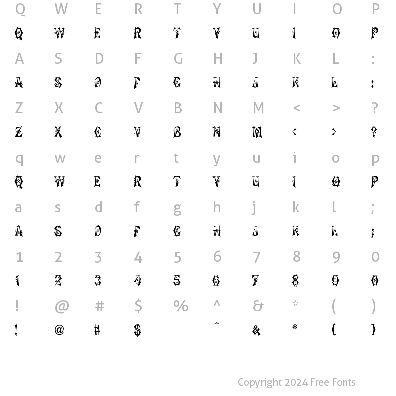 Character Map of Tokyo Regular