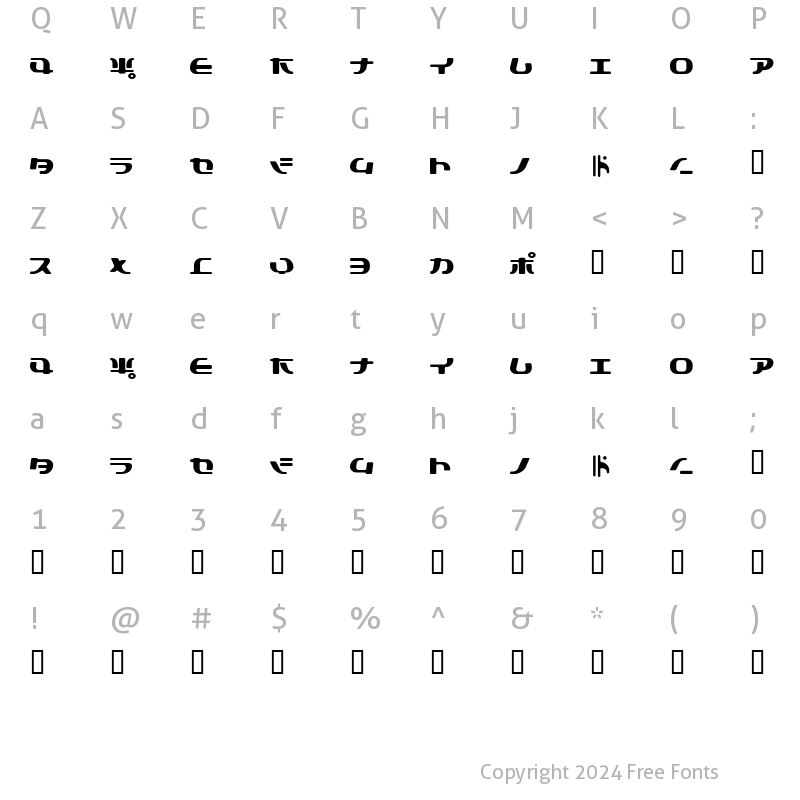 Character Map of TokyoSoft Regular