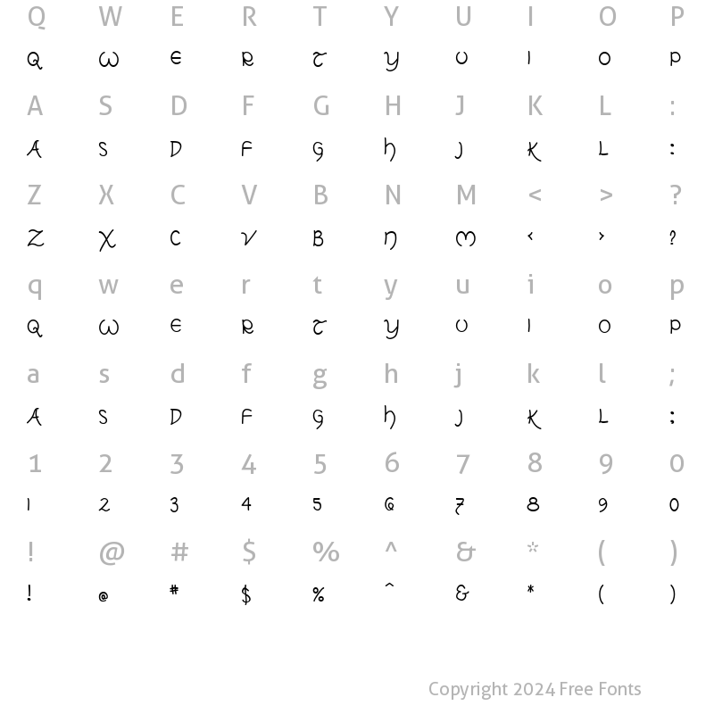 Character Map of Tolkien Uncial MF Regular