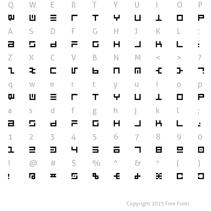 Character Map of Toltec Regular