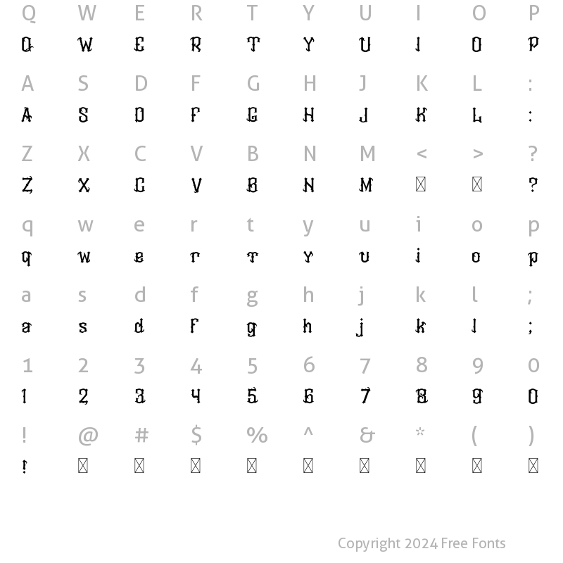 Character Map of Tomahawk Tomahawk base