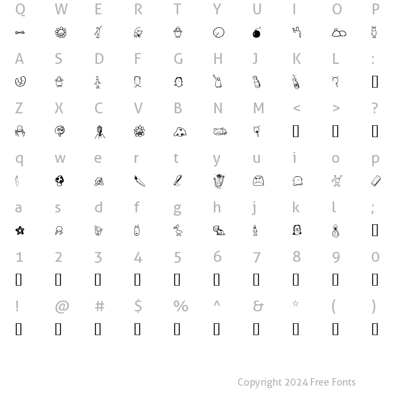 Character Map of Tombats Four Regular