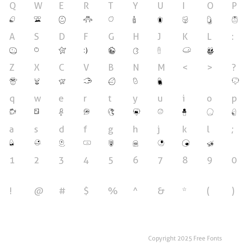 Character Map of TombatsSmilies Regular