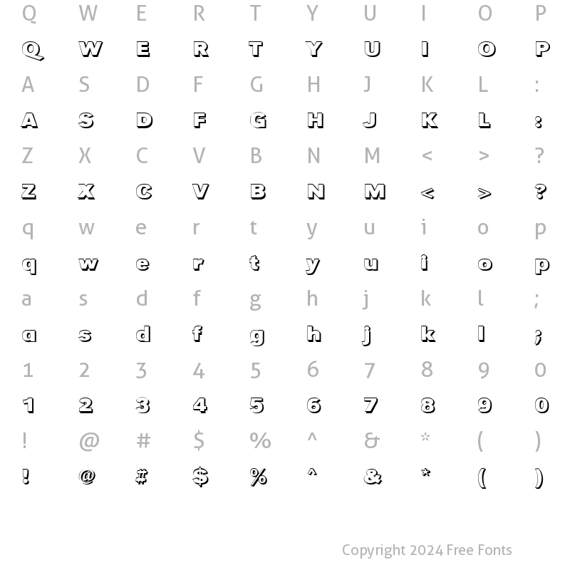 Character Map of TomBeckerShadowW Bold