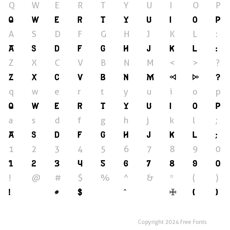 Character Map of Tombstone Solid Regular