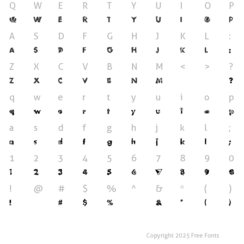 Character Map of TomFool PlumLoco Regular