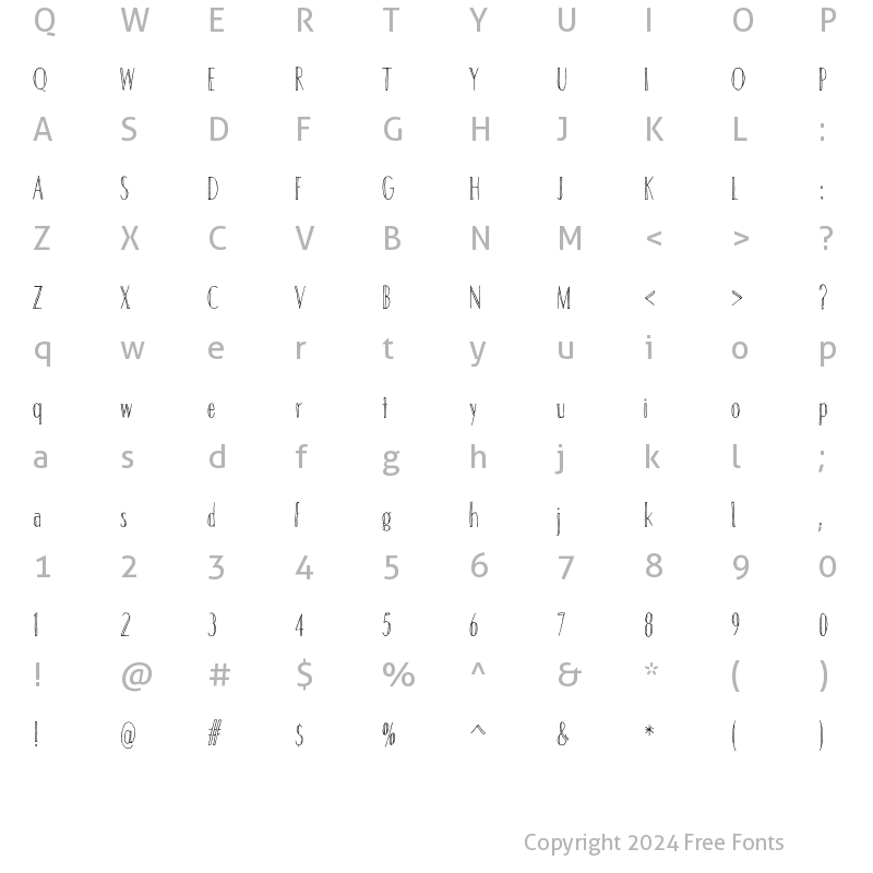 Character Map of TOMO Dora Sans Outline