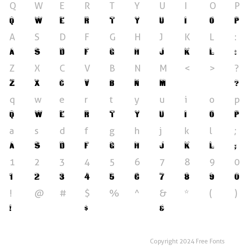 Character Map of Tone Regular