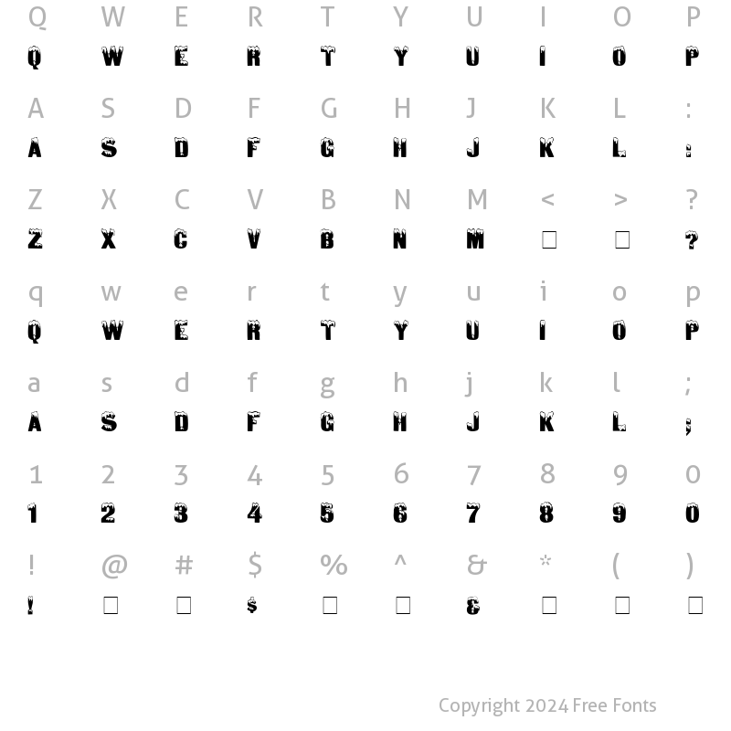 Character Map of ToneAndDebs Medium