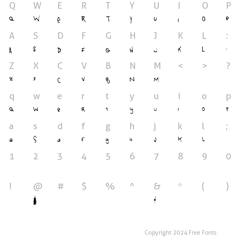 Character Map of Tongue Of Colicab Regular