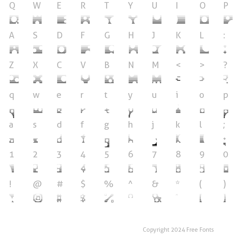 Character Map of Toolego-Mirage Regular