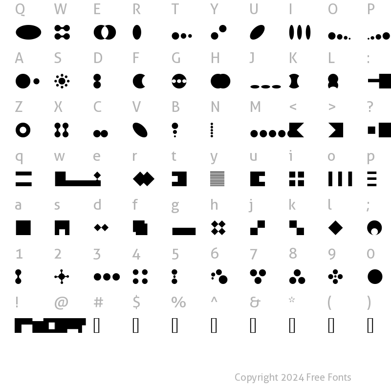 Character Map of ToolegoSpace Regular