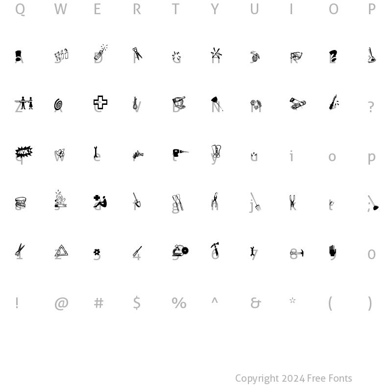 Character Map of ToolTime Regular