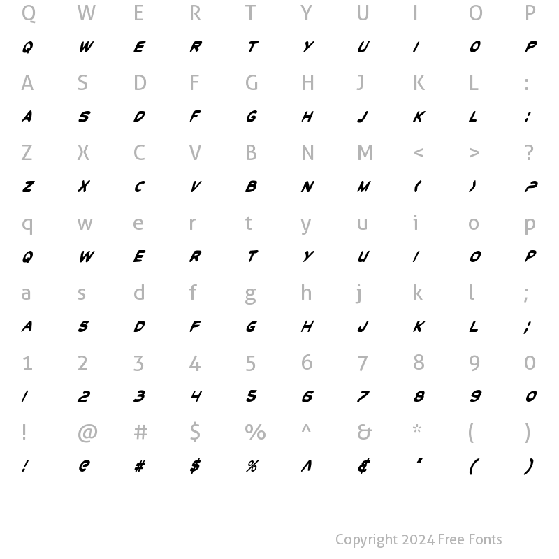 Character Map of Toon Town Industrial Cond Ital Cond Ital