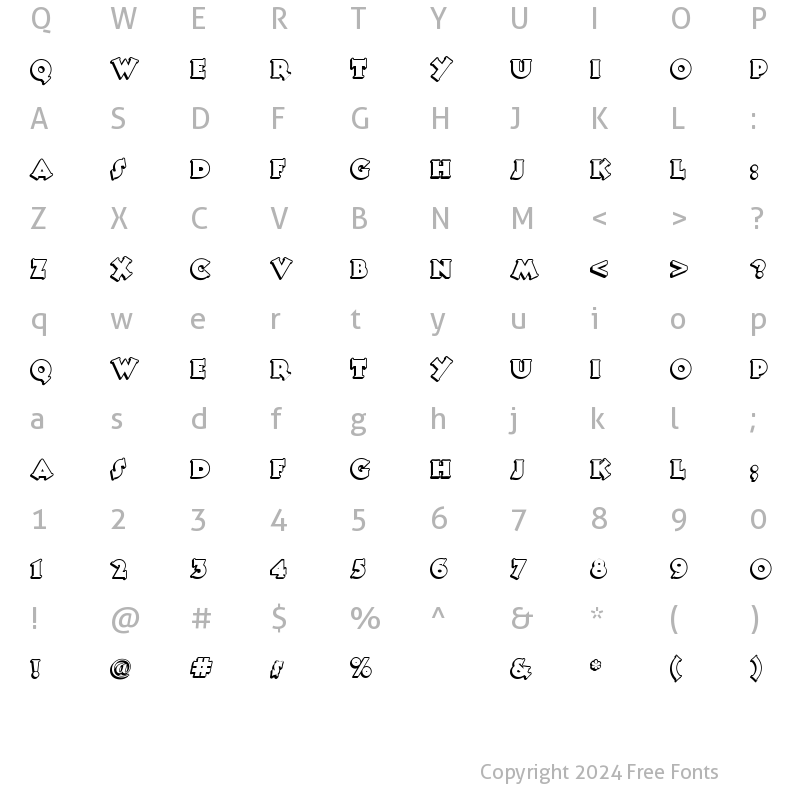 Character Map of Tooney Noodle NF Regular