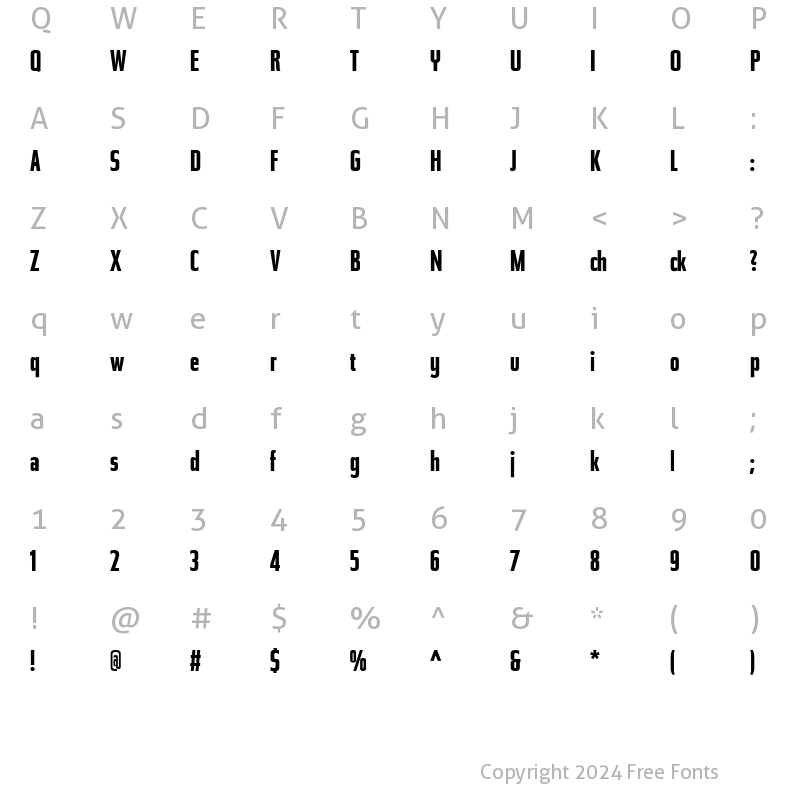 Character Map of Topic Bold