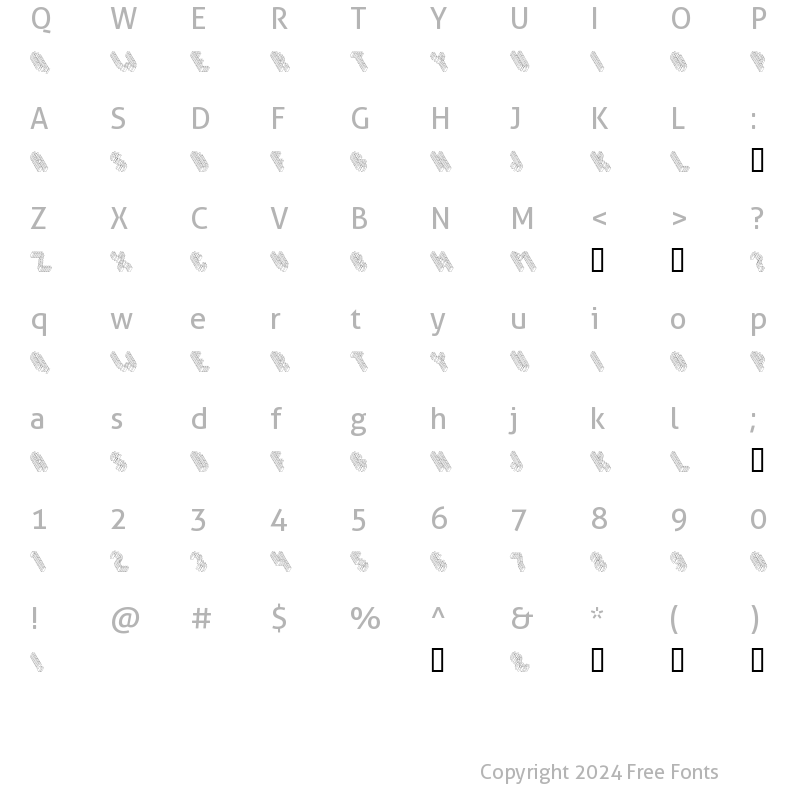 Character Map of Topple1 Regular