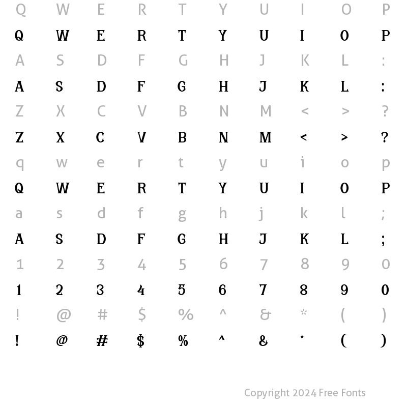 Character Map of Torcas Regular