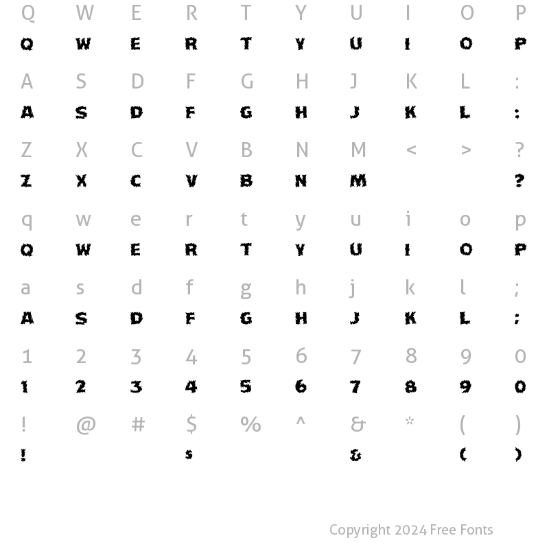 Character Map of Torcho Regular