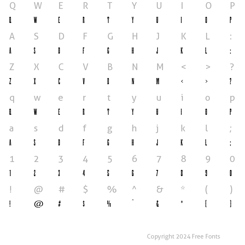 Character Map of Torpedo-Regular Regular