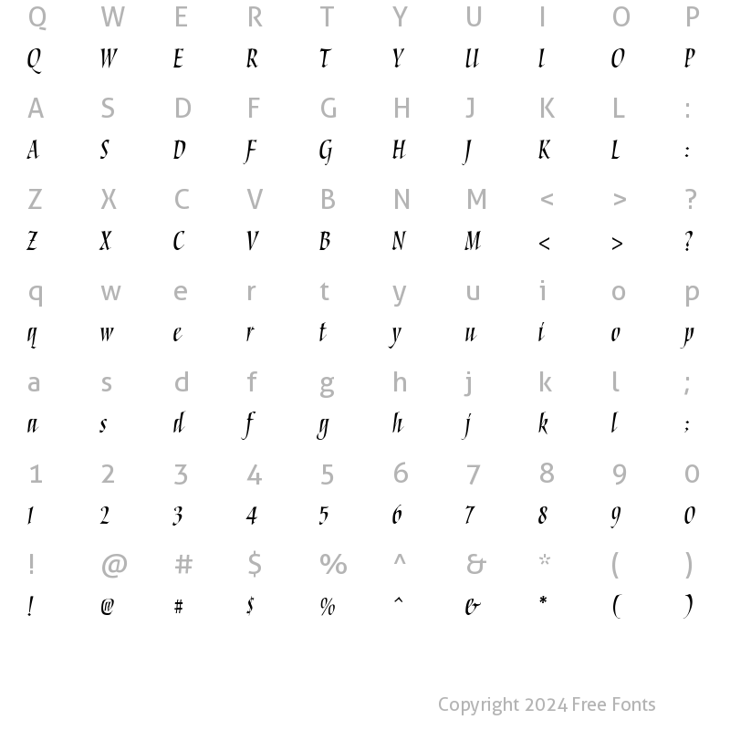 Character Map of Torquemada One Bold