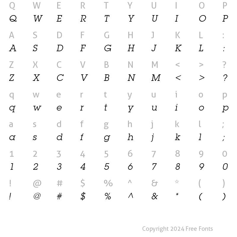 Character Map of Torrent Graphic SSi Italic