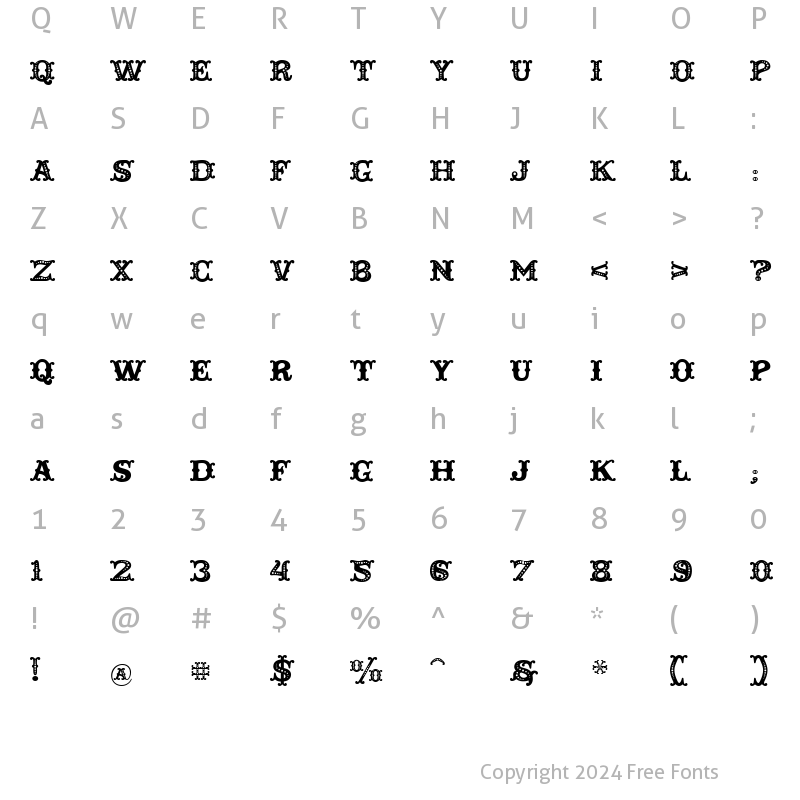 Character Map of Toscania Regular