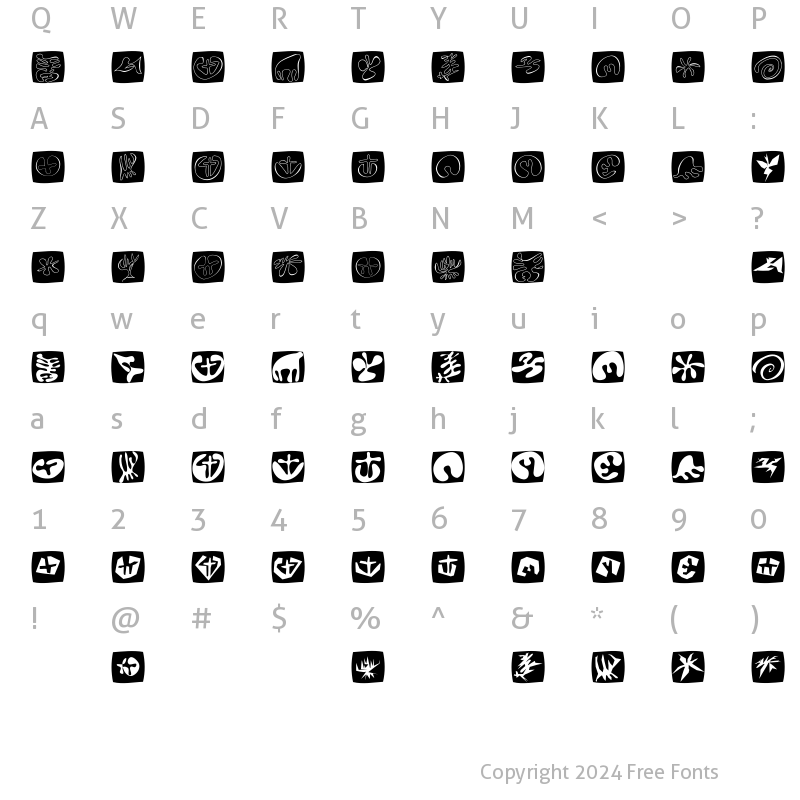 Character Map of TotalFloral Regular