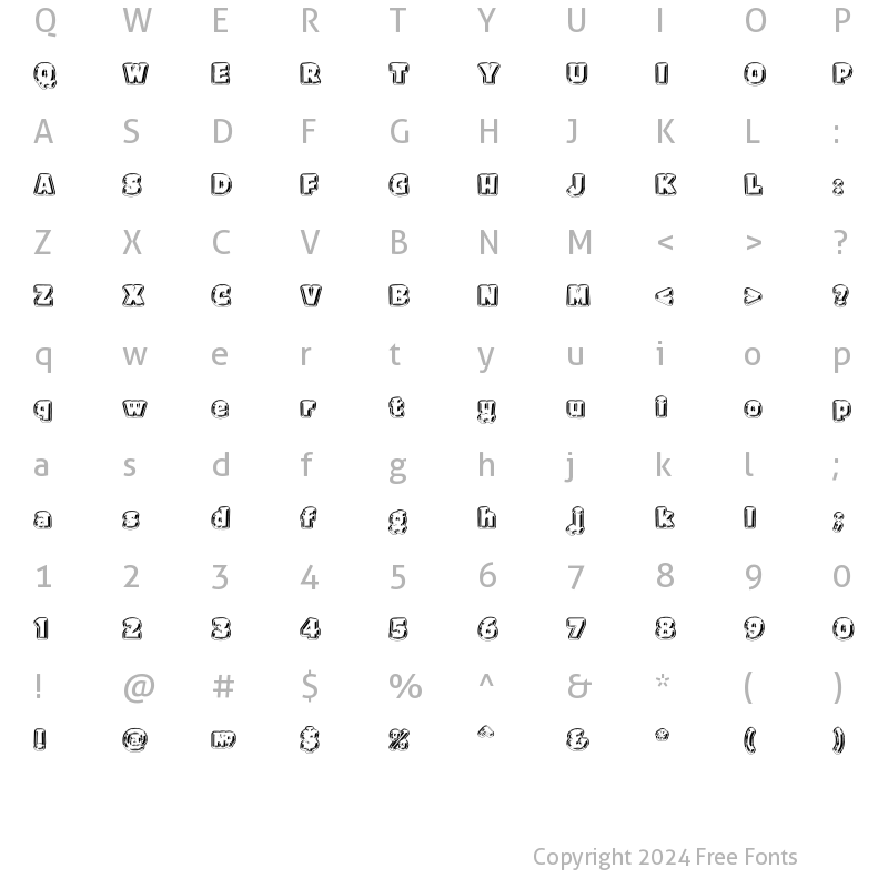 Character Map of TownSquare 'Stamp' Regular