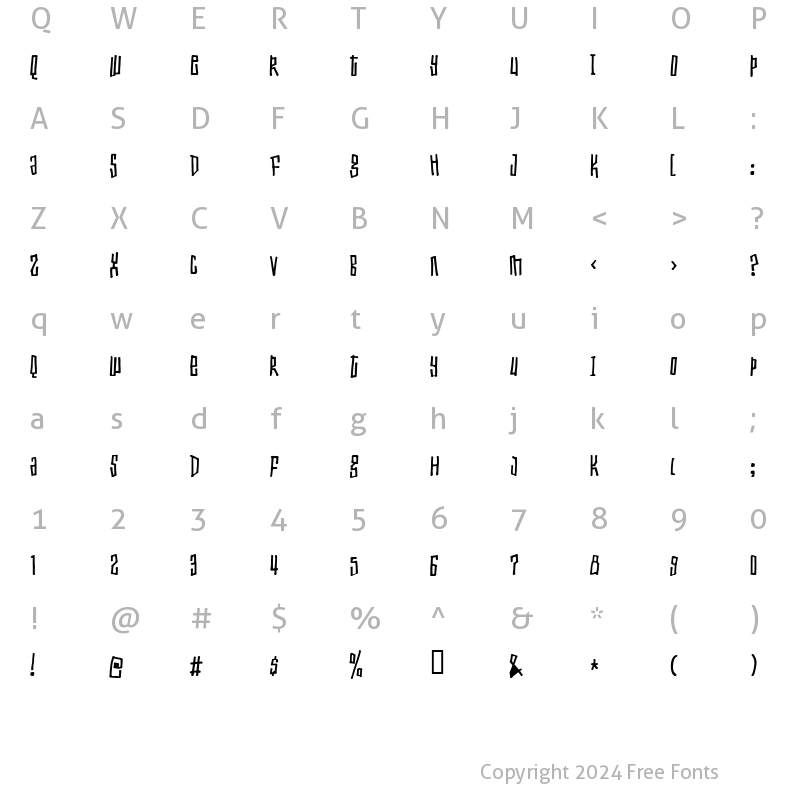 Character Map of Toxic waist Regular