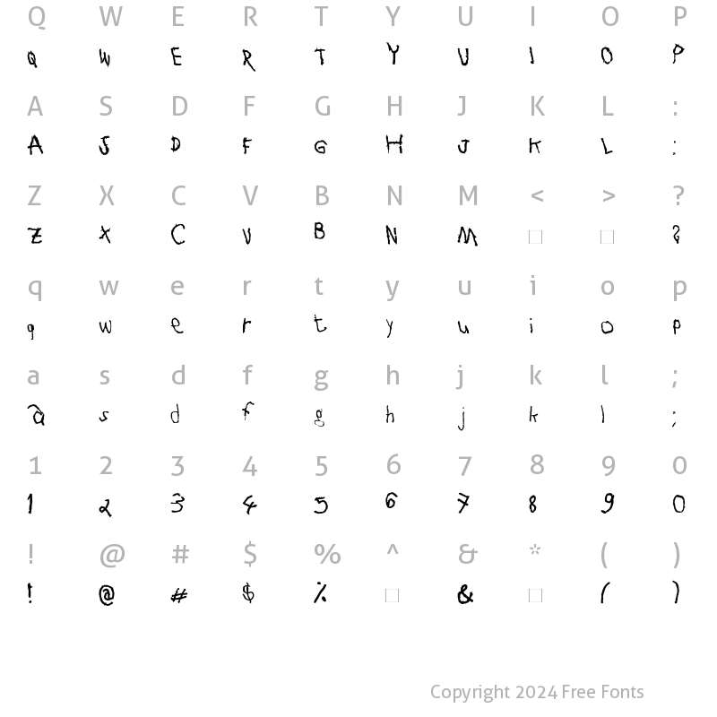 Character Map of TOXIN-SPOTLESS Roman