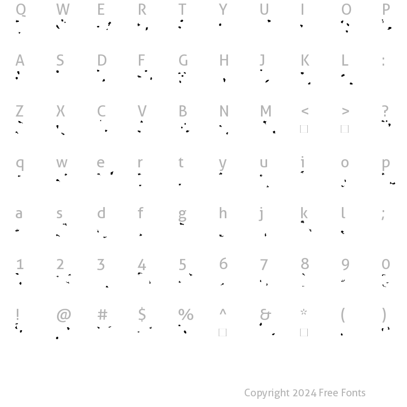 Character Map of TOXIN-SPOTS Roman